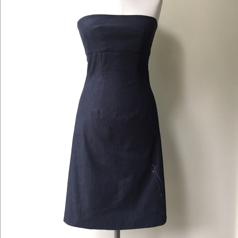 Girl Friday Strapless Denim Dress